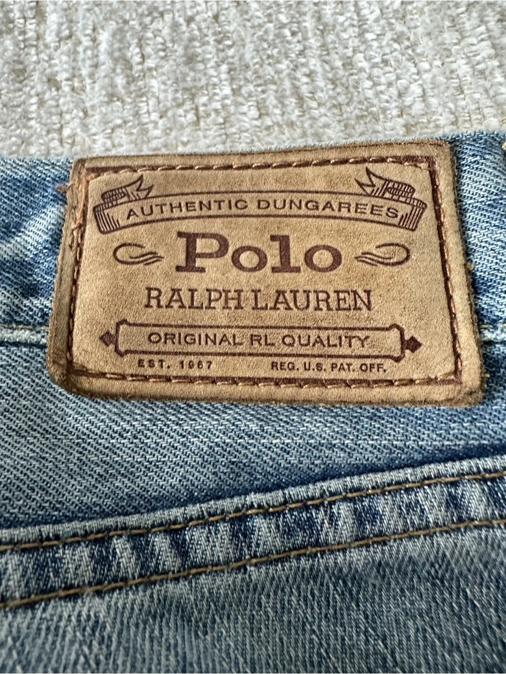 Polo by Ralph Lauren Light Blue Relaxed Jeans with Knee Rips